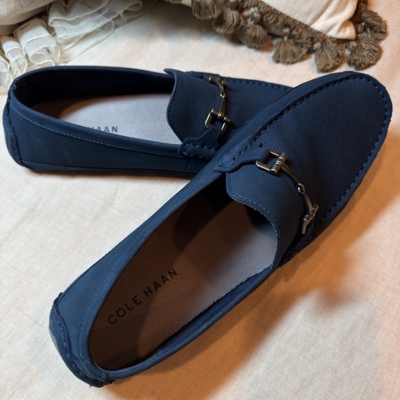 Cole Haan Men's Navy Slip-On Loafers - Picture 3 of 6